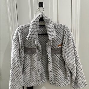 Simply Southern Gray Textured Teddy Jacket